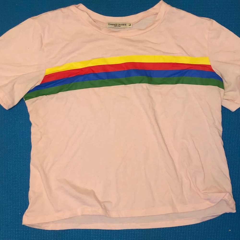 Pink striped T-shirt